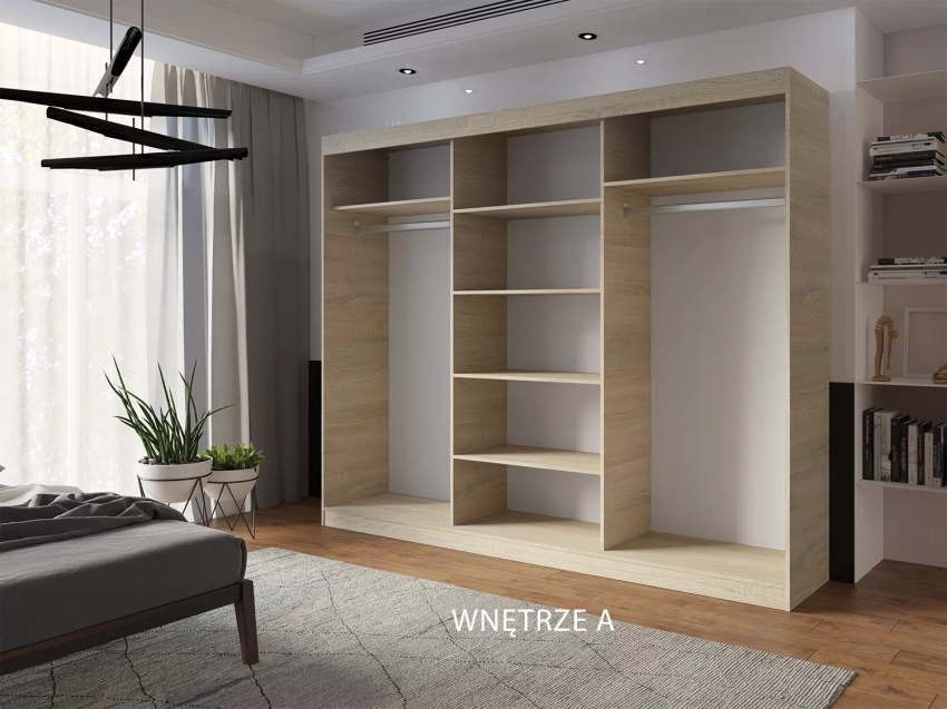 Szafa przesuwna Mila lustro wnętrze A