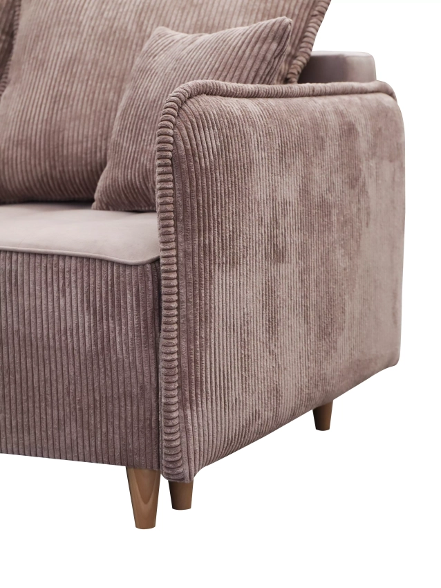 Narożnik z pojemnikiem na pościel Laurito szczegóły bok