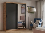 Szafa MIRANO 120 cm w kolorze dąb artisan z czarnymi frontami