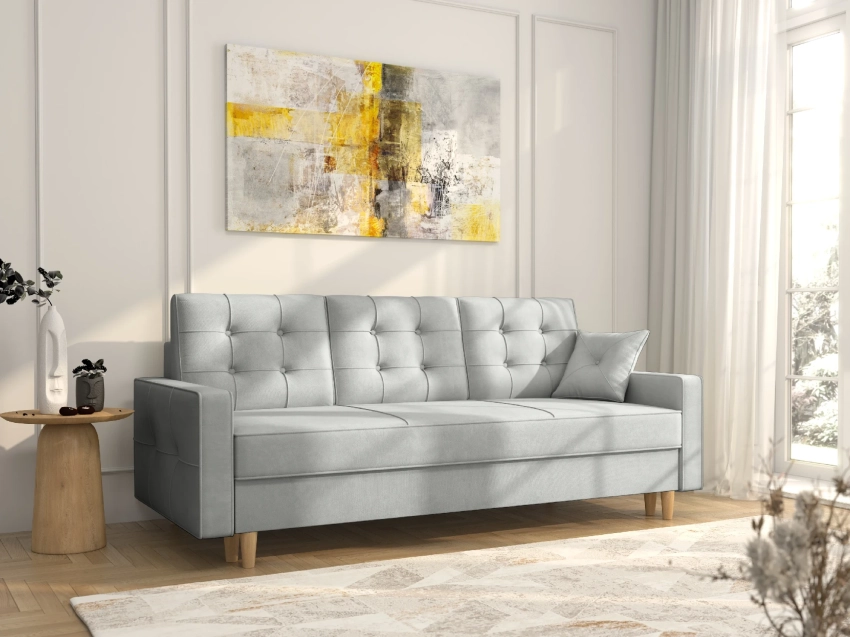 Jasnoszara kanapa Broadway w tkaninie Uttario Velvet 2973