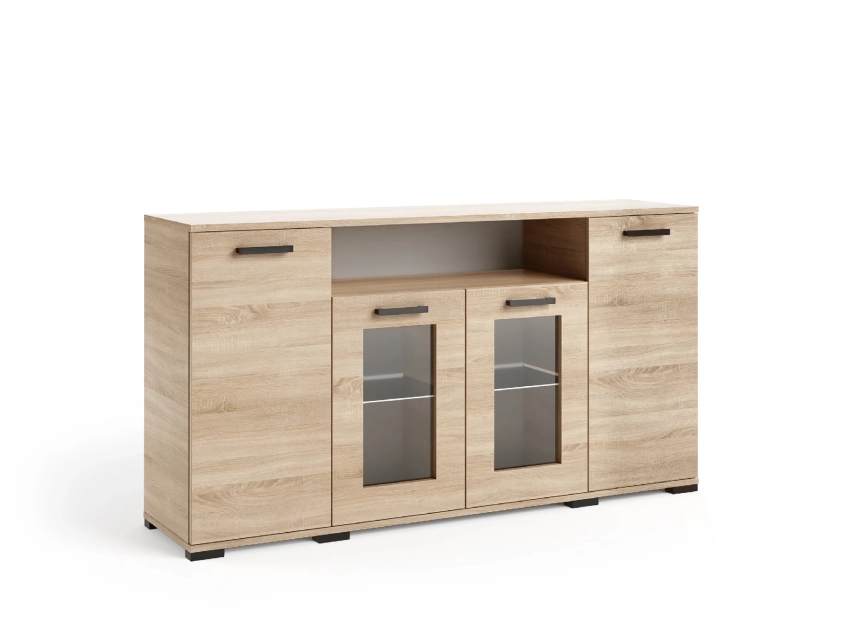 Przeszklona komoda FELIA F3 w kolorze dąb artisan