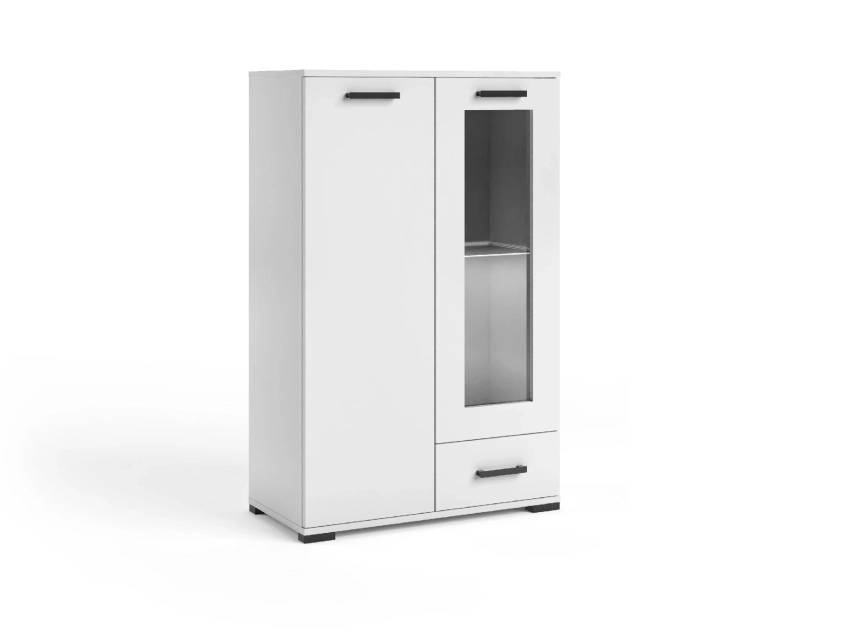 Biała komoda z witryną Felia F4