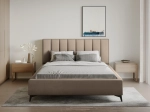Ciemnobeżowe łóżko VARESO 120x200 w tkaninie Uttario Velvet 2976