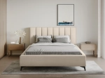Beżowe łóżko VARESO 120x200 w tkaninie Uttario Velvet 2978
