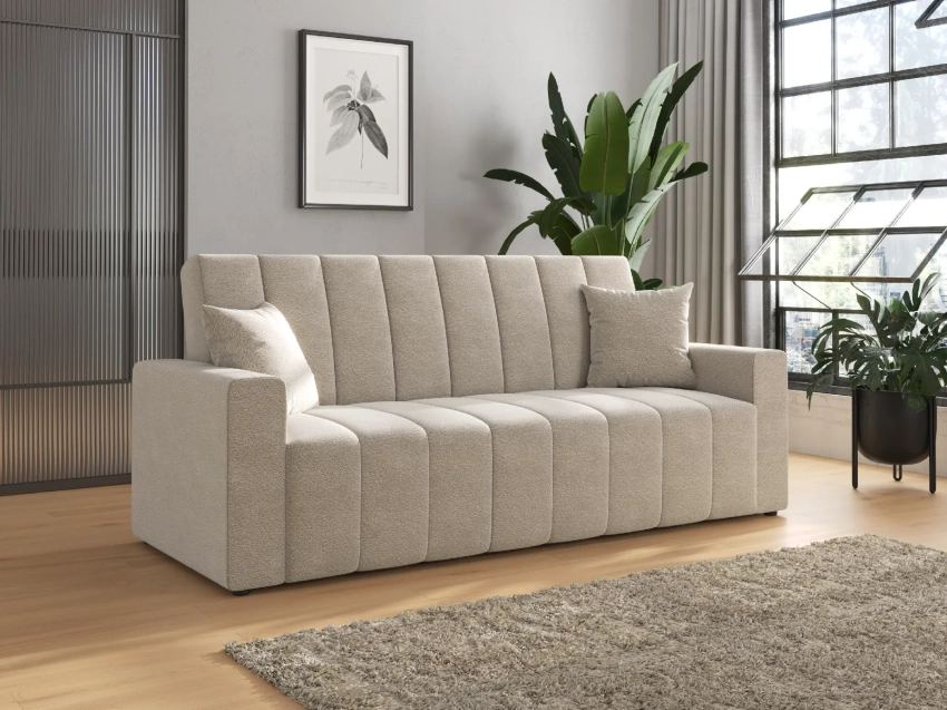 Beżowa wersalka Nubi w tkaninie Anthology 02