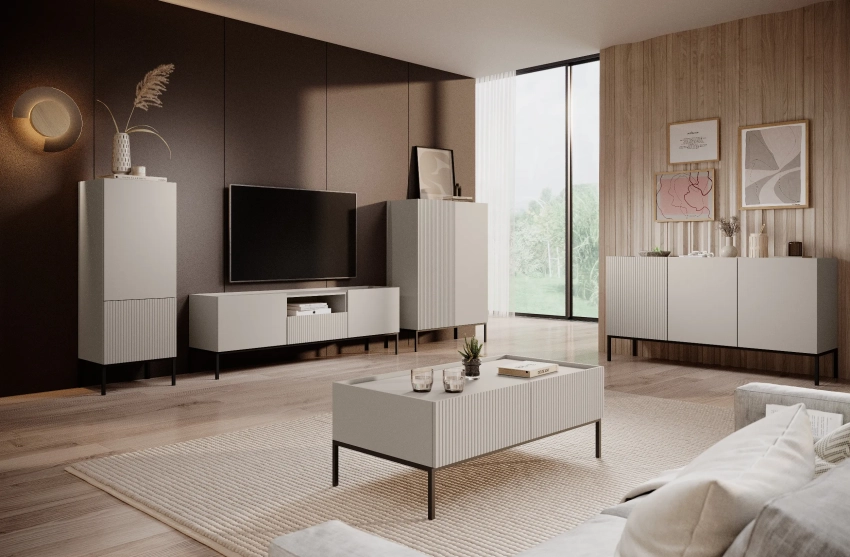 Przykładowa aranżacja systemu COMO w kolorze kaszmir