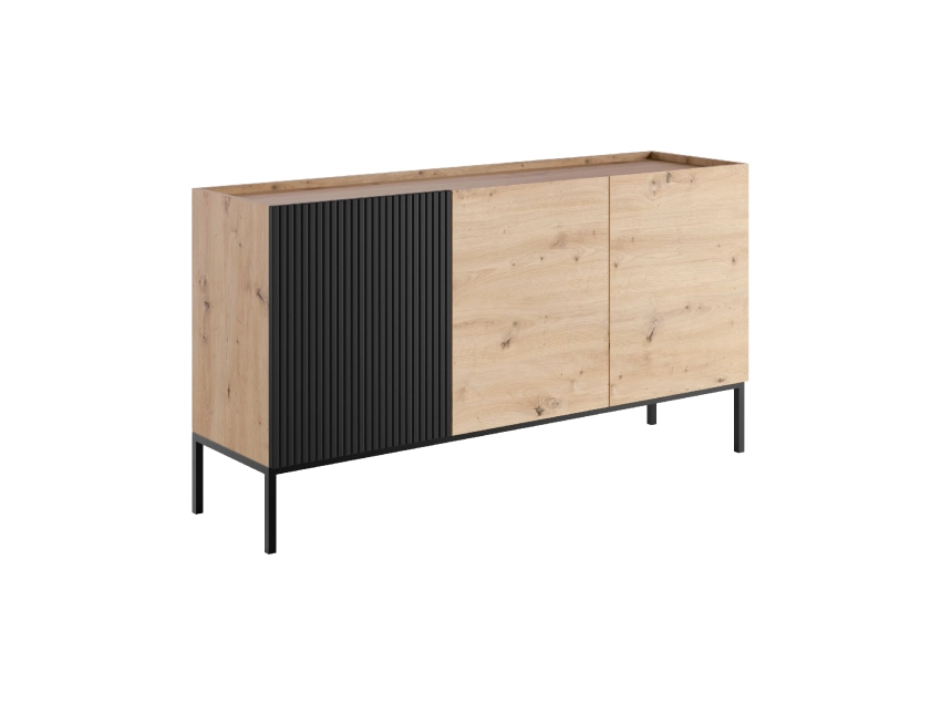 Duża komoda COMO C08 150 cm 3D - artisan z czarnym