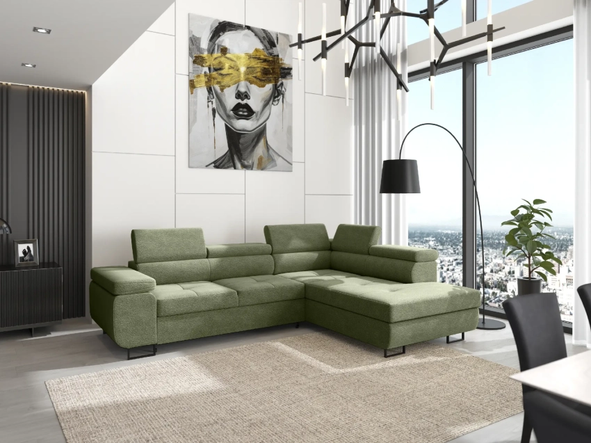 Leśny narożnik Anton Premium L w tkaninie Anthology 12