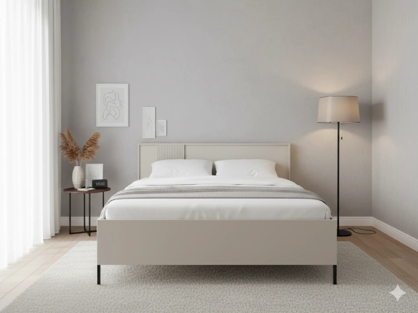 Łóżko COMO z pojemnikiem kaszmir w aranżacji