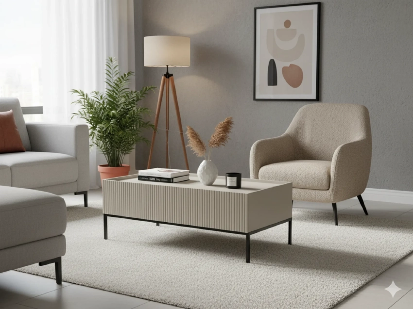 Stolik kawowy COMO C03 kaszmir w aranżacji