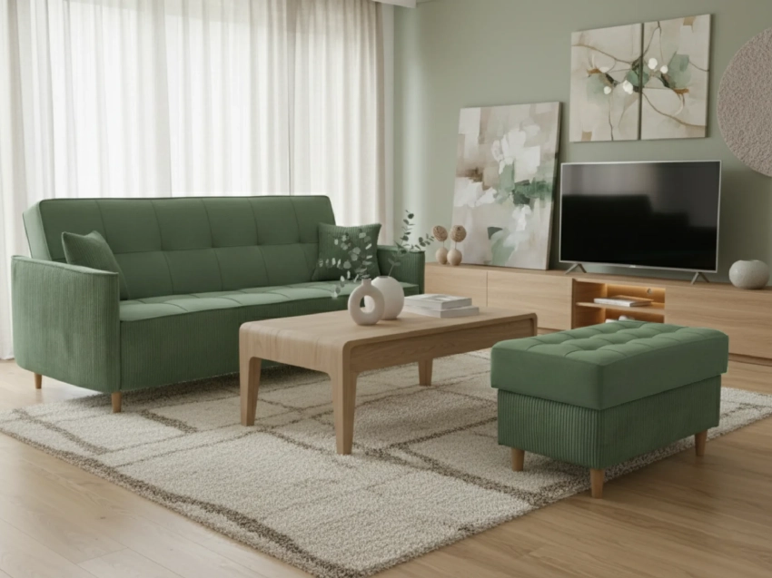 Pufa Santi w kolorze miętowym