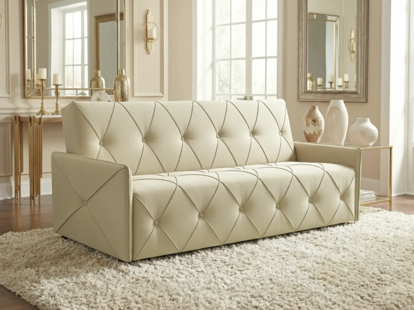 Beżowa wersalka Dalia w tkaninie Monolith 04