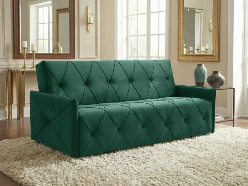 Zielona wersalka Dalia w tkaninie Monolith 37