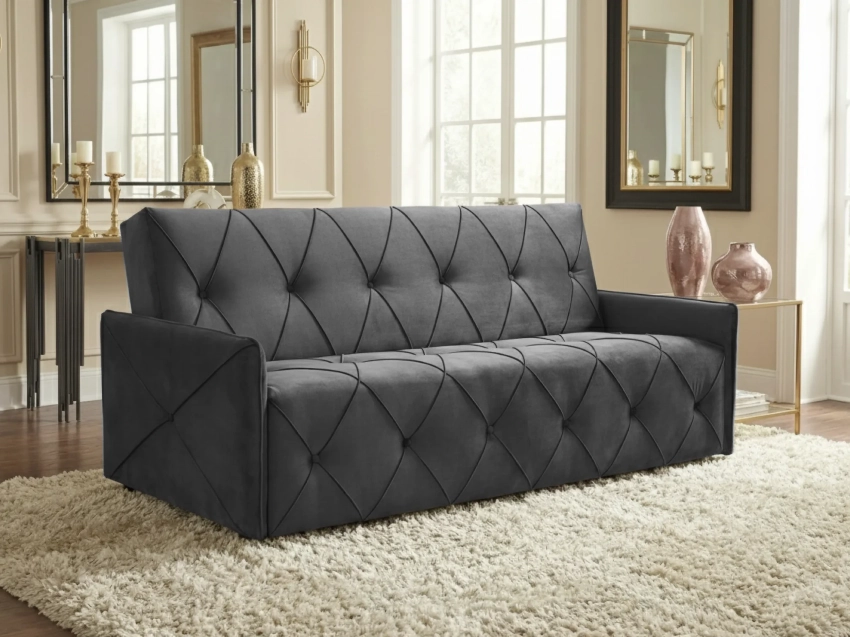 Szara wersalka Dalia w tkaninie Monolith 92