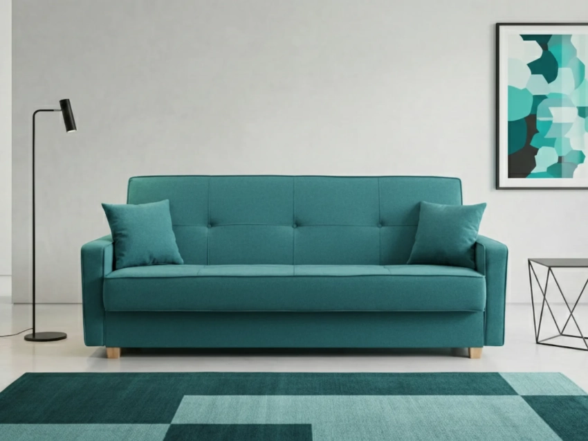 Turkusowa wersalka Wenecja w tkaninie LUX 30