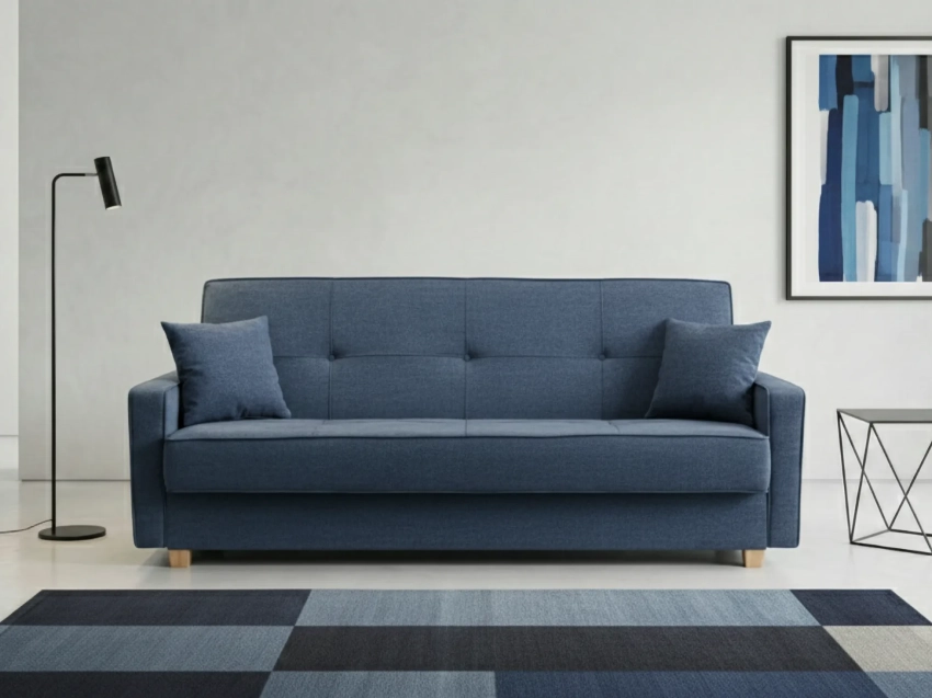 Niebieska wersalka Wenecja w tkaninie LUX 33