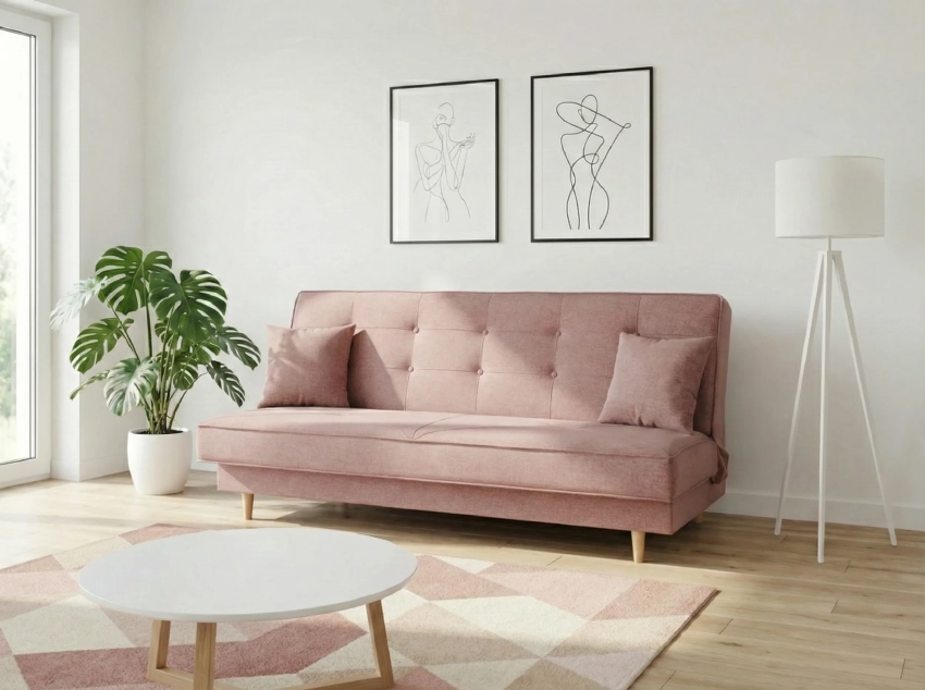 Różowa wersalka Douglas w tkaninie LUX 28