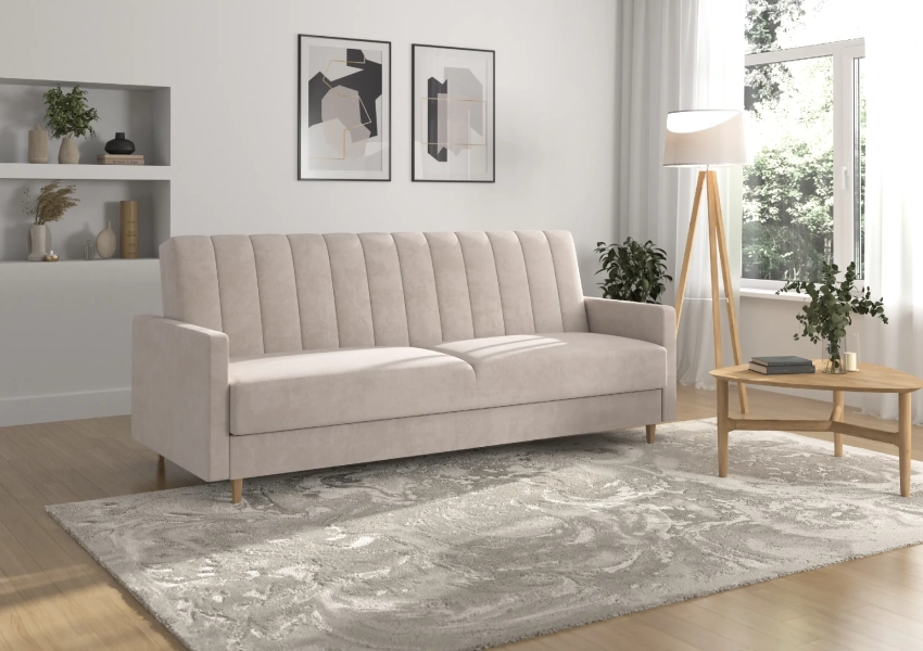 Beżowa wersalka Savona w tkaninie Matt Velvet 08