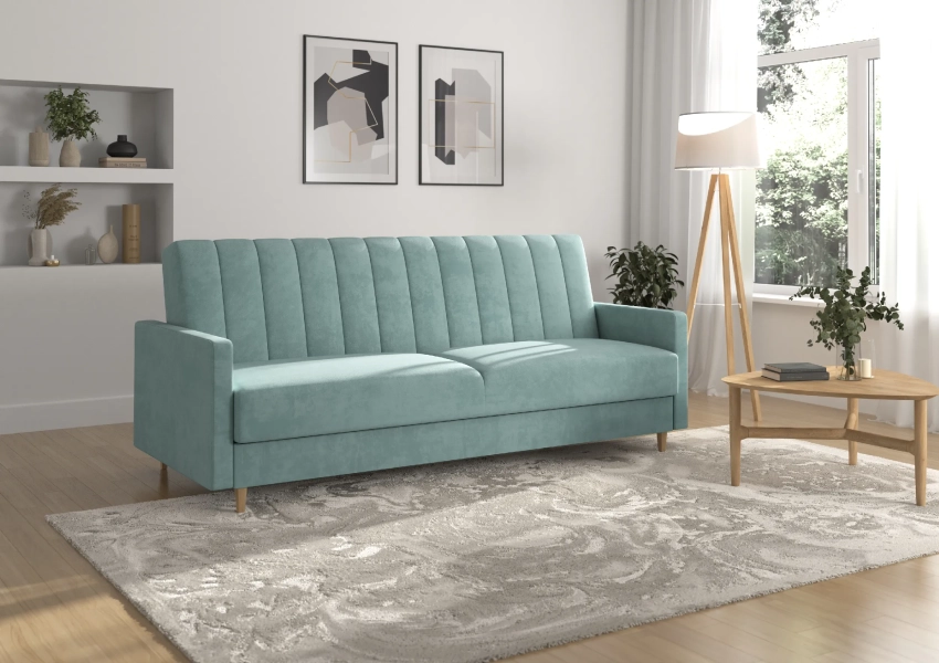 Turkusowa wersalka Savona w tkaninie Matt Velvet 72