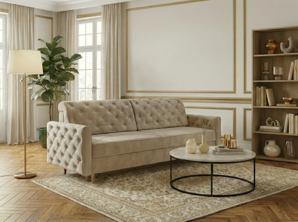 Kremowa kanapa Atlanta w tkaninie Monolith 02