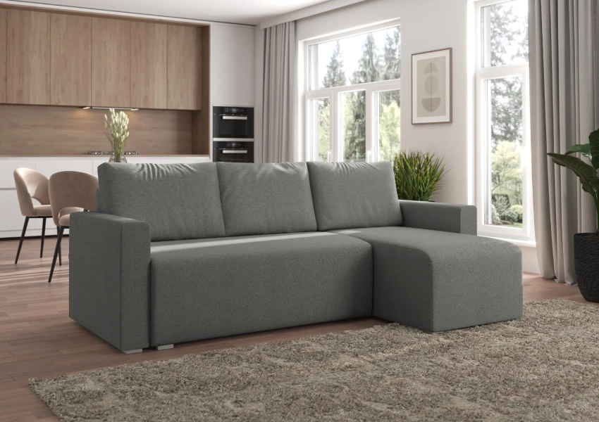 Ciemnoszary narożnik Ponito w tkaninie Skaga 02