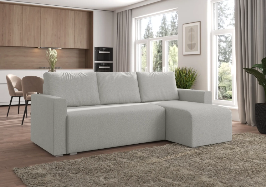 Szary narożnik Ponito w tkaninie Skaga 04