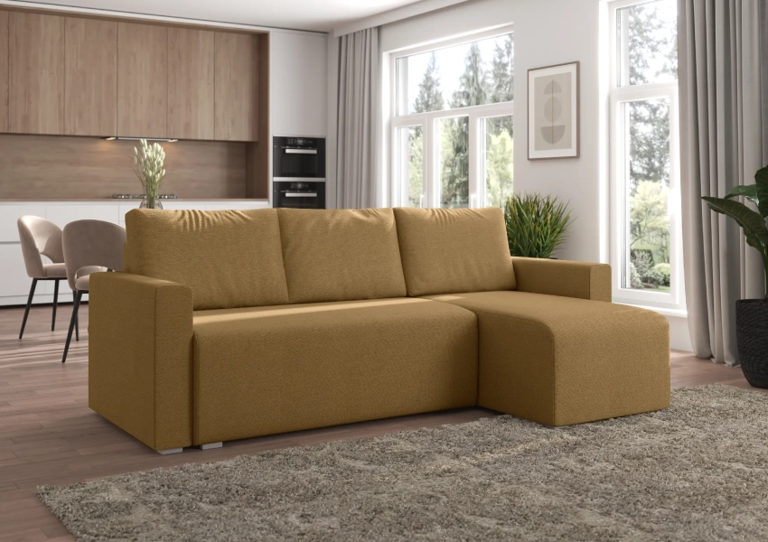 Złoty narożnik Ponito w tkaninie Skaga 08