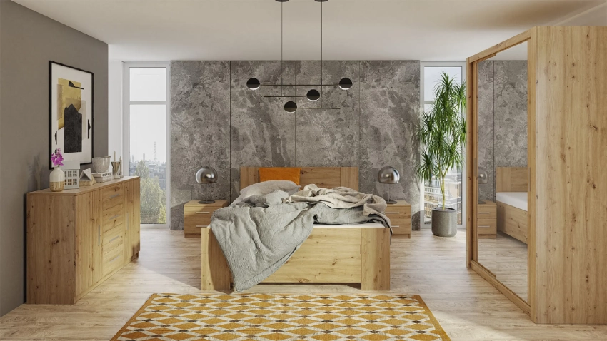 Sypialnia BOREA z szafą BOREA BO6 120 cm