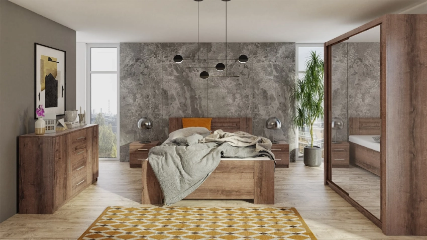 Sypialnia BOREA z szafą BOREA BO9 150 cm