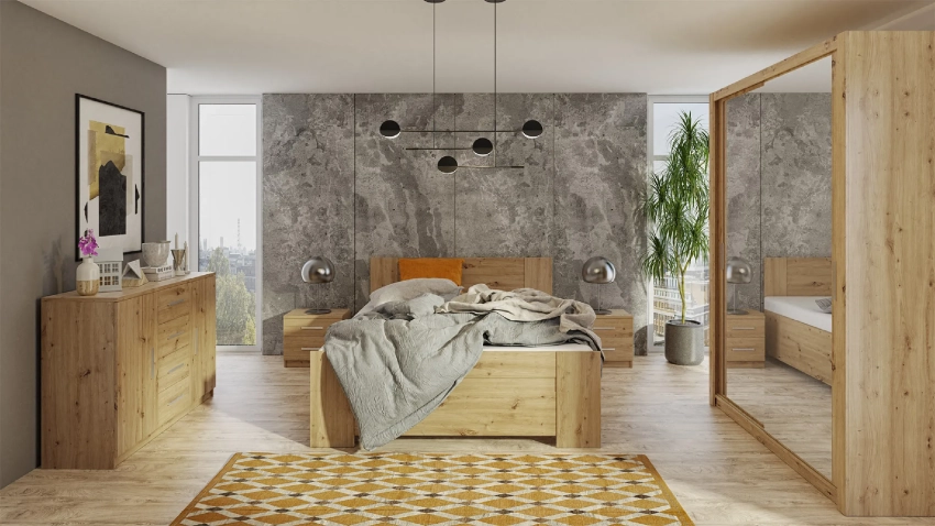 Sypialnia BOREA z szafą BOREA BO9 150 cm