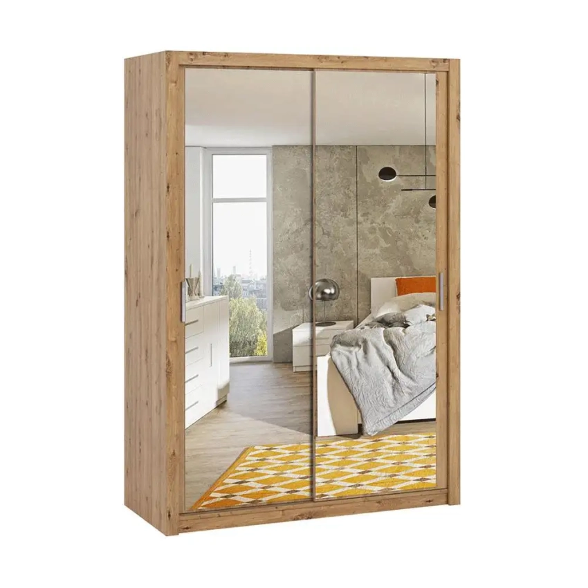 Szafa przesuwna z lustrem BOREA BO9 150 cm - dąb artisan