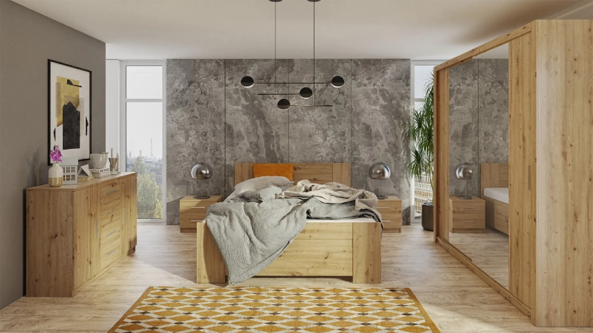 Sypialnia BOREA z szafą BOREA BO13 200 cm