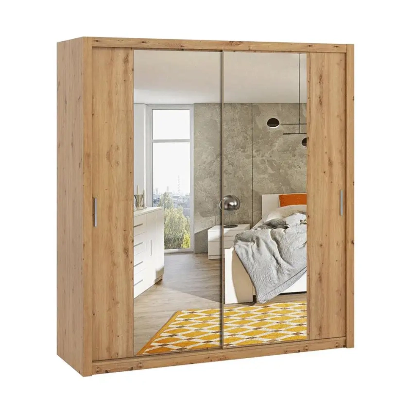 Szafa przesuwna z lustrem BOREA BO13 200 cm - dąb artisan