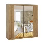 Szafa przesuwna z lustrem BOREA BO13 200 cm - dąb złoty