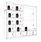Wymiary wnętrza szafy BOREA BO14 220 cm