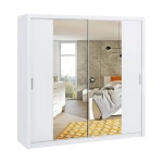 Szafa przesuwna z lustrem BOREA BO15 220 cm - biała