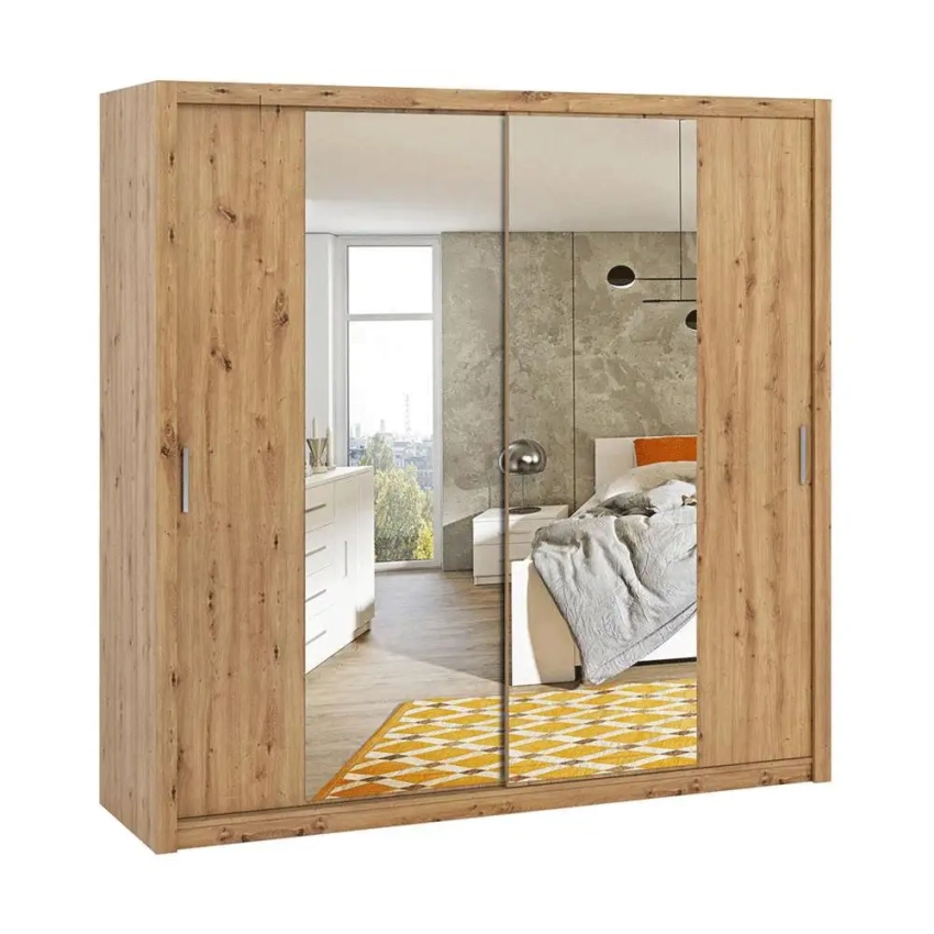 Szafa przesuwna z lustrem BOREA BO15 220 cm - dąb artisan