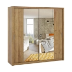 Szafa przesuwna z lustrem BOREA BO15 220 cm - dąb złoty