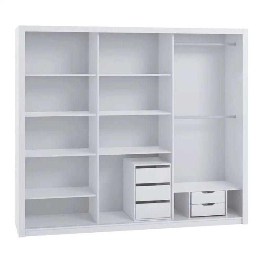 Wnętrze szafy BOREA BO16 250 cm z opcjonalnym kontenerkiem BOREA BO17