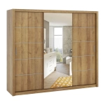 Szafa przesuwna z lustrem BOREA BO16 250 cm - dąb złoty