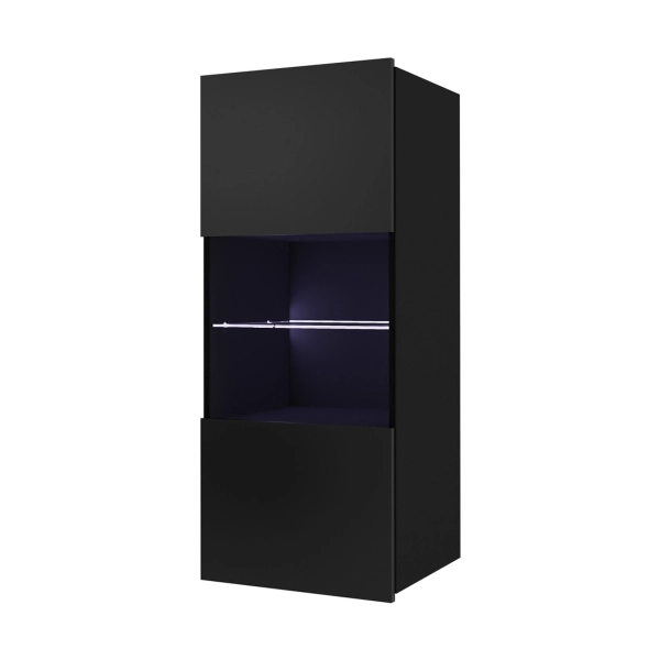 Witryna wisząca pionowa CALERO CA3 - czarny / czarny połysk