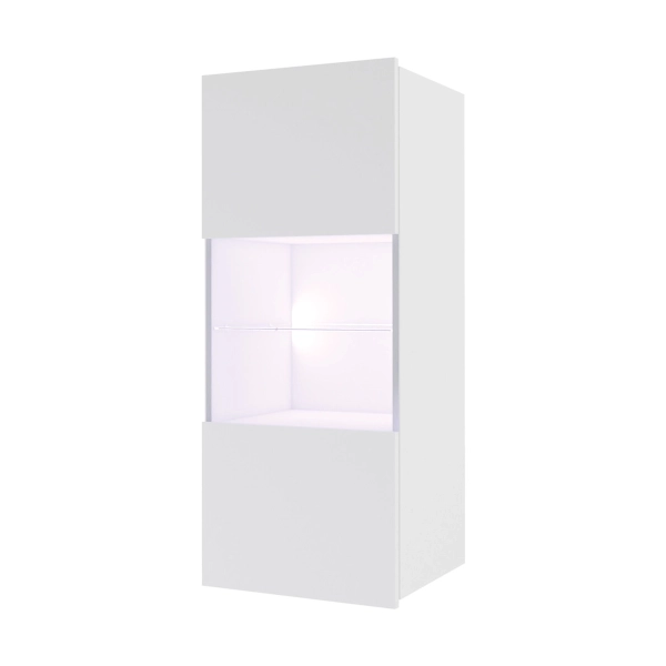 Witryna wisząca pionowa CALERO CA3 - biały / biały połysk