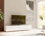 2x biała stojąca szafka RTV CALERO CA4 2D 100 cm w aranżacji