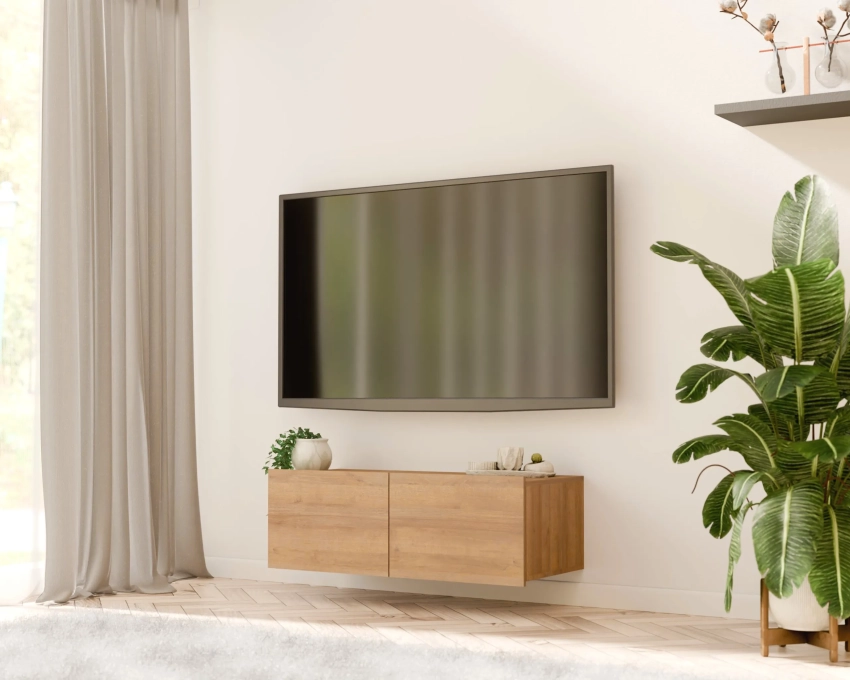 Wisząca szafka RTV CALERO CA4 2D 100 cm - dąb złoty