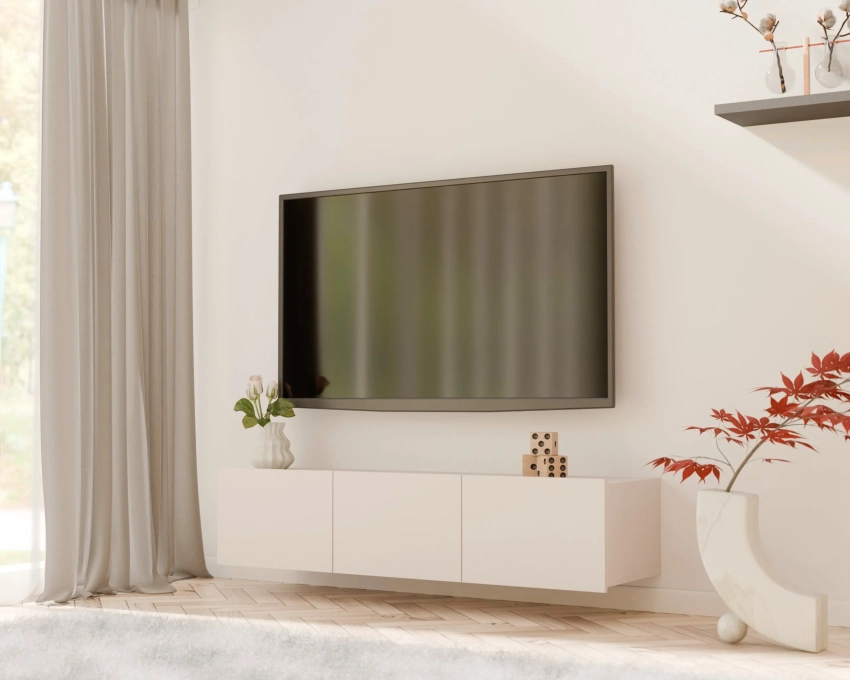 Wisząca szafka RTV CALERO CA5 3D 150 cm - kaszmir
