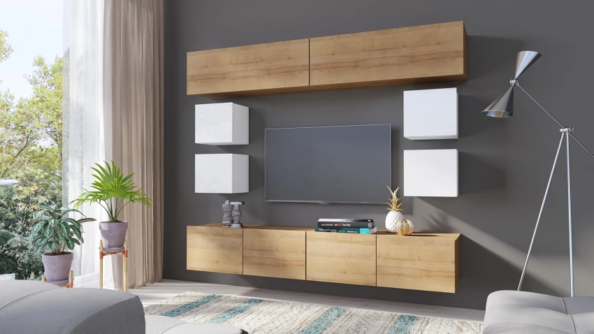 Aranżacja z wykorzystaniem półki wiszącej zamkniętej CALERO CA6