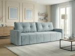 Błękitna sofa 3-osobowa rozkładana MAJORKA - tkanina Uttario Velvet 2960