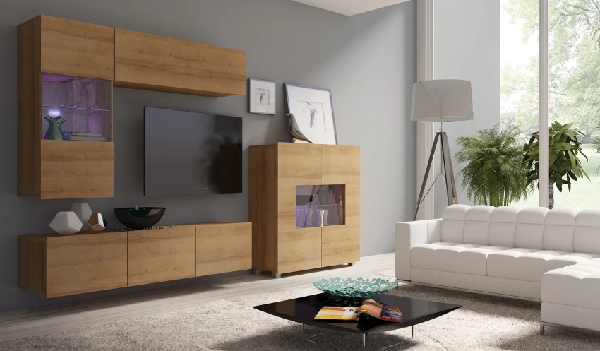 Meblościanka CALERO C3 - dąb złoty