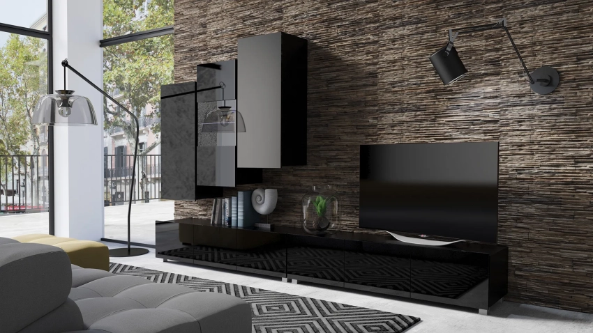 Czarna meblościanka Calero C15