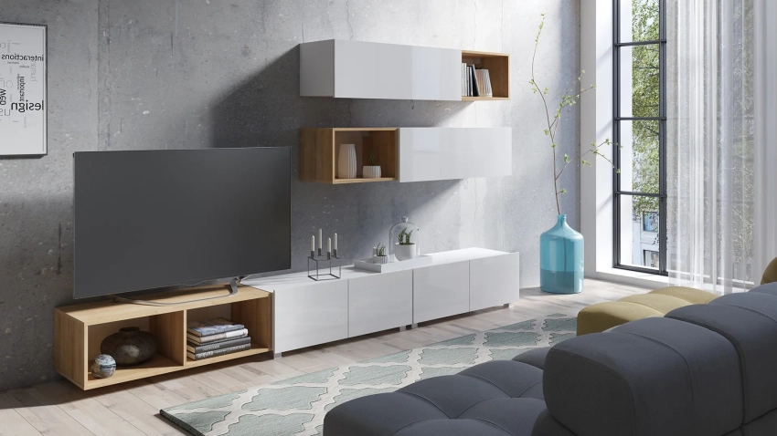 Biała meblościanka Calero C20 - wersja stojąca